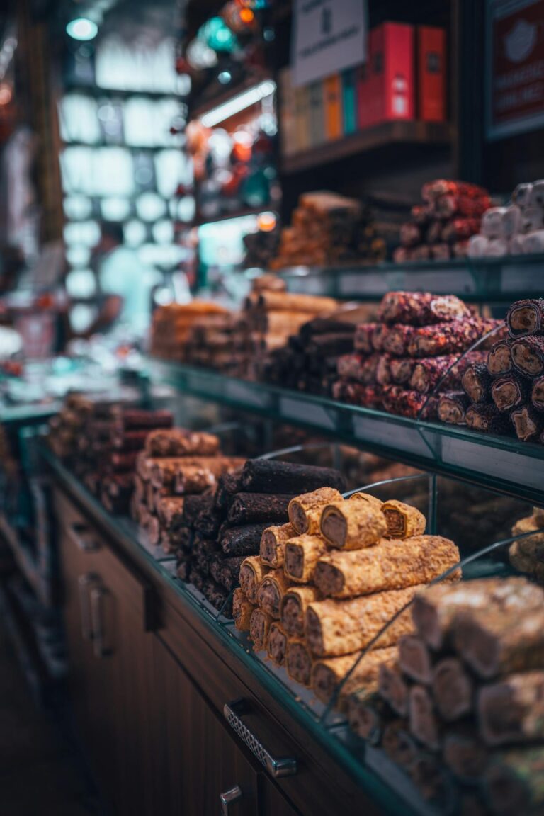 An enticing array of Turkish delights in a vibrant Istanbul market.